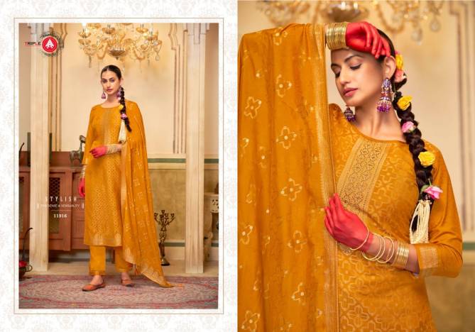 Hanshika By Triple Aaa Muslin Weaving Jacquard Dress Material Orders In India
